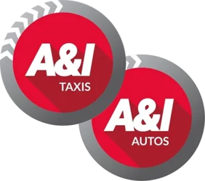 A&I Taxis and A&I Autos logos